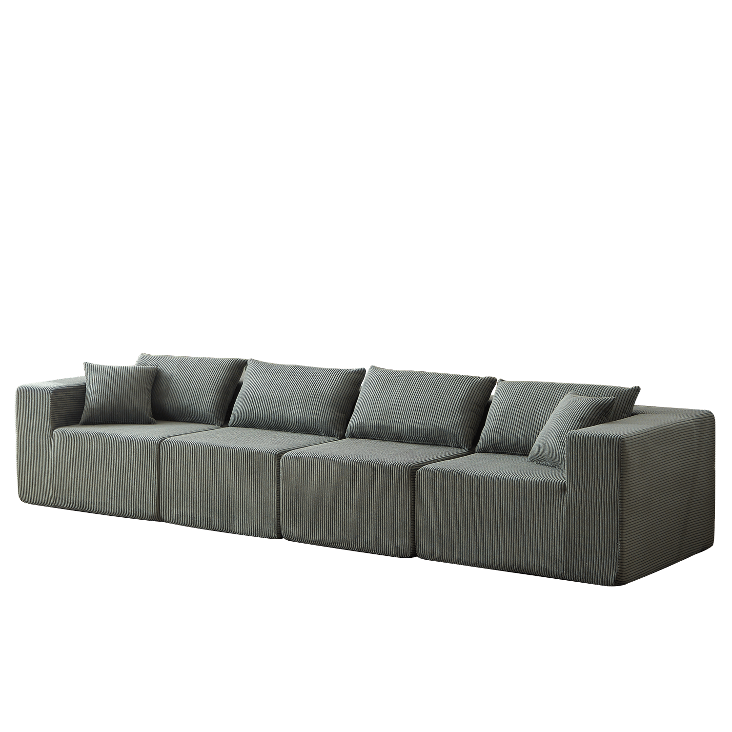 104-Inch Corduroy Modular L Shaped Sectional Sofa,Luxury Floor Couch Set,Upholstered Indoor Furniture,Foam-Filled Compressed Sofa for Living Room,Bedroom,4 PC Free Combination - luxuryhomedecoridea.com