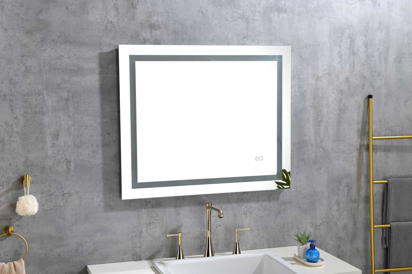 36*28 LED Mirror for Bathroom with Lights; Dimmable; Anti-Fog; Lighted Bathroom Mirror with Smart Touch Button; Memory Function - luxuryhomedecoridea.com
