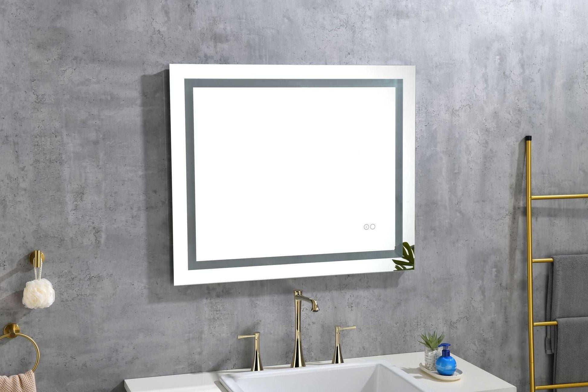 36*28 LED Mirror for Bathroom with Lights; Dimmable; Anti-Fog; Lighted Bathroom Mirror with Smart Touch Button; Memory Function - luxuryhomedecoridea.com