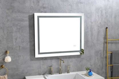 36*28 LED Mirror for Bathroom with Lights; Dimmable; Anti-Fog; Lighted Bathroom Mirror with Smart Touch Button; Memory Function - luxuryhomedecoridea.com