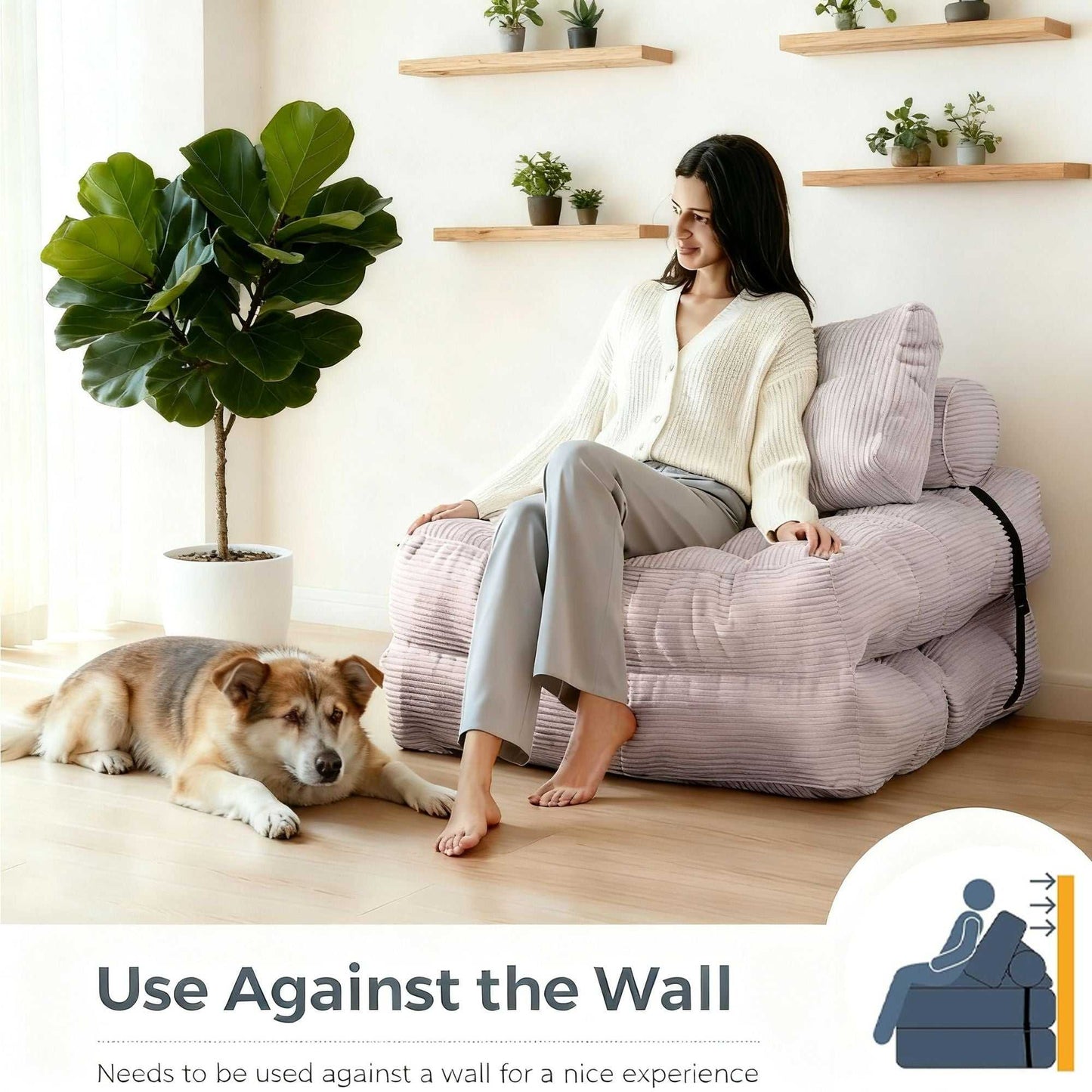 Modern Memory Foam Compressed Sofa Chair,Folding Sofa Bed, Convertible Sleeping Chair With Backrest Support And Soft Corduroy Fabric,Fold Couch Bed With Pillow For Small Spaces - luxuryhomedecoridea.com