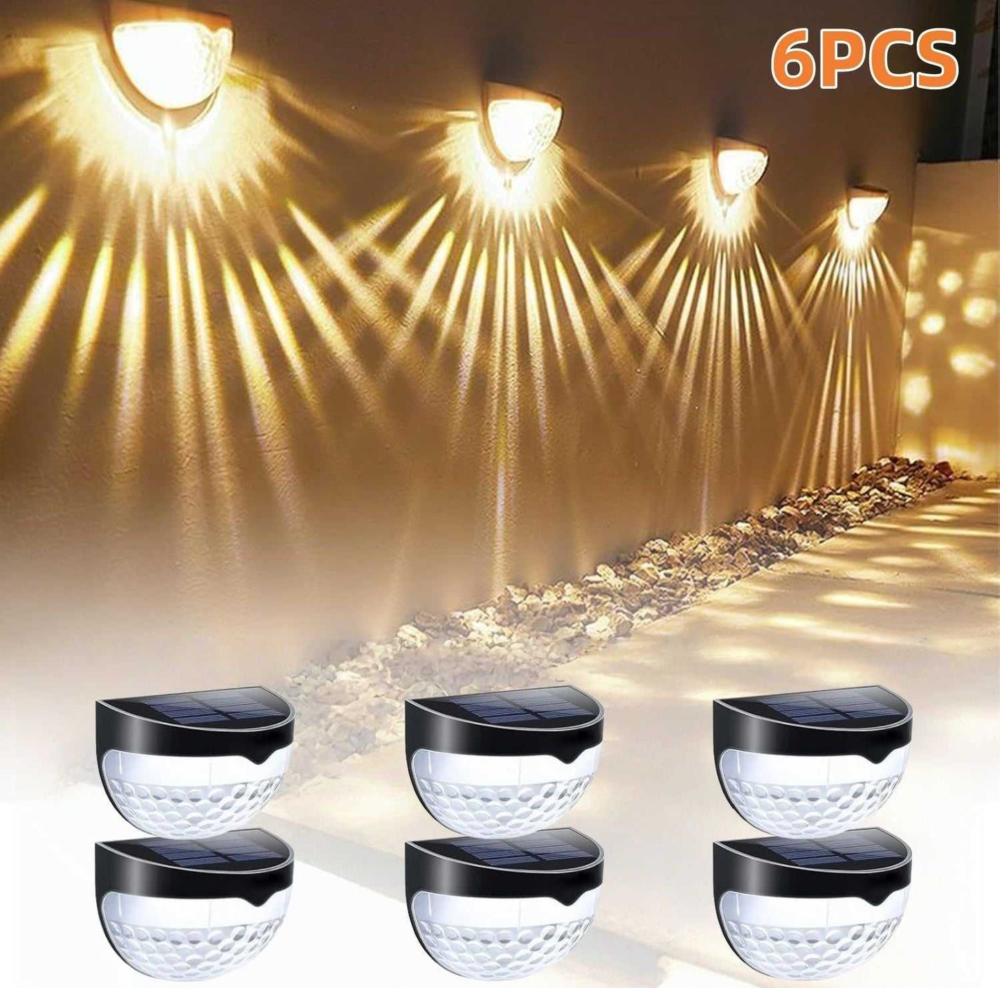 12/6 Solar fence lights, solar platform lights, solar wall lights, rechargeable solar cells, suitable for front porches, security lights, wall installation, terraces, fences, garages, decoration - luxuryhomedecoridea.com