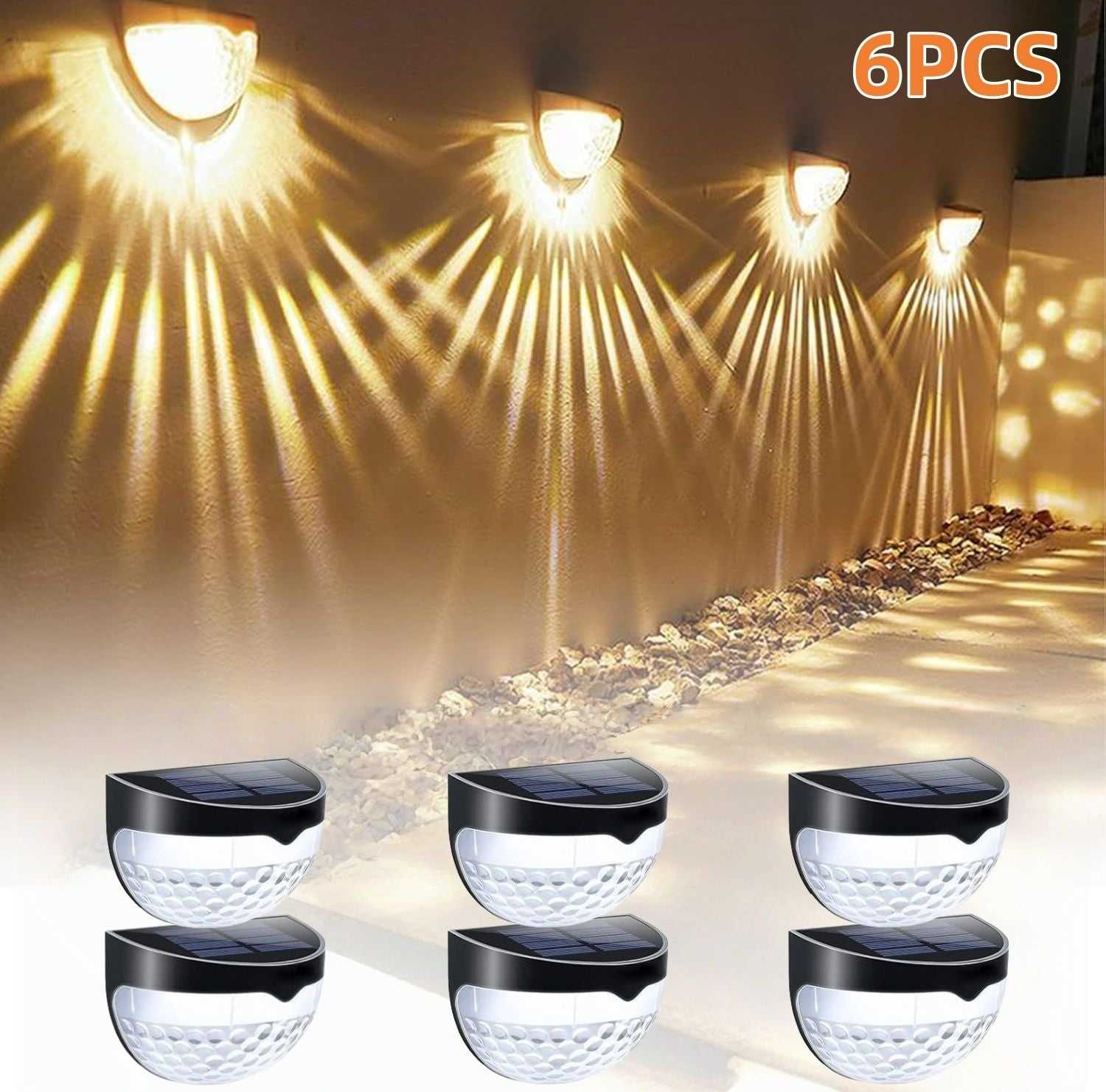 12/6 Solar fence lights, solar platform lights, solar wall lights, rechargeable solar cells, suitable for front porches, security lights, wall installation, terraces, fences, garages, decoration - luxuryhomedecoridea.com