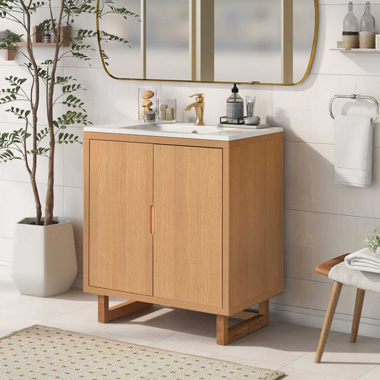 30" Bathroom vanity Set with Sink, Combo Cabinet, Bathroom Storage Cabinet, Solid Wood Frame - luxuryhomedecoridea.com