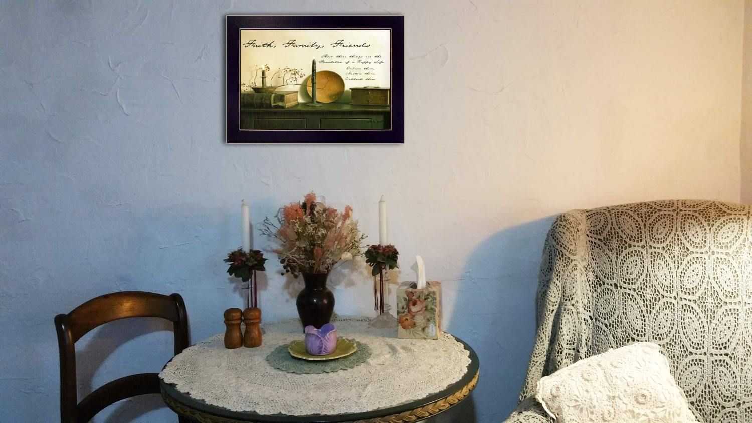 "Faith, Family and Friends" By Billy Jacobs, Printed Wall Art, Ready To Hang Framed Poster, Black Frame - luxuryhomedecoridea.com