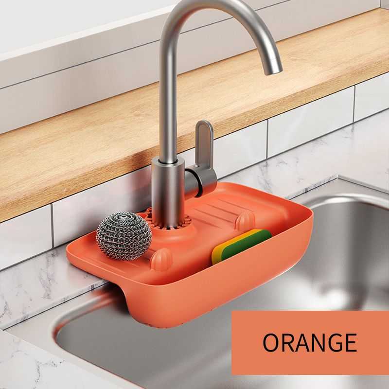 1pc Splash Guard For Sink Faucet; 10.63"x5.51"; Faucet Drain Rack; Super Absorbent Fast Drying Mat Sink Gadgets; Drip Catcher For Kitchen; Drain Storage Rack For Kitchen Rag And Sponge Brush - luxuryhomedecoridea.com