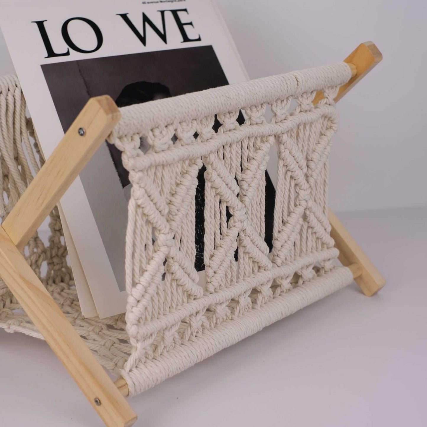 Xemussa 1pc Newspaper Baskets, Magazine Rack, Cotton Rope Woven Magazine Holder, Standing Boho Basket, Book Basket for Newspapers, Magazines, Books, Living Room, Bathroom, Office - luxuryhomedecoridea.com