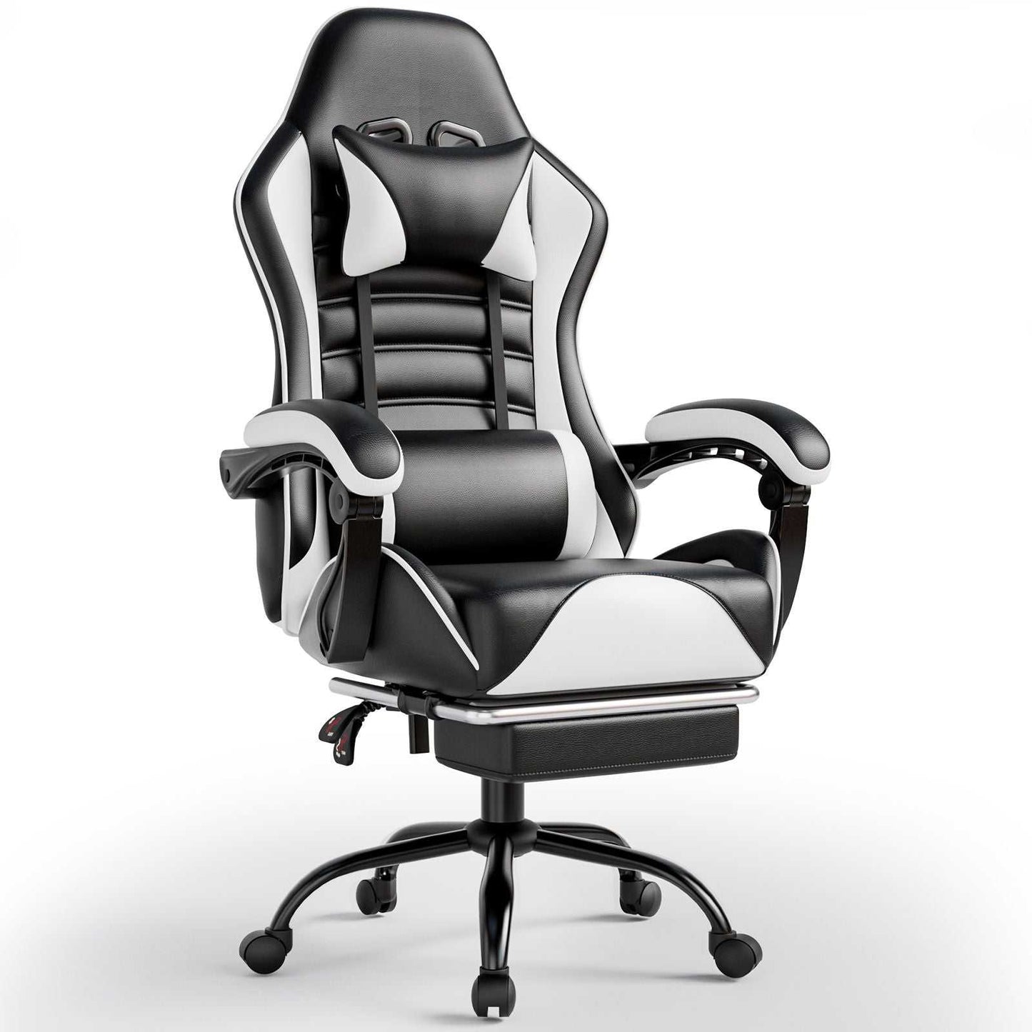 Ergonomic Gaming Chair for Adults, Comfortable Computer Chair for Heavy People, Adjustable Height Office Desk Chair with Wheels, Breathable Leather Video Game Chairs - luxuryhomedecoridea.com