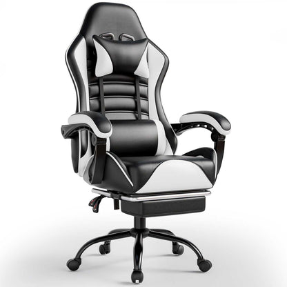 Ergonomic Gaming Chair for Adults, Comfortable Computer Chair for Heavy People, Adjustable Height Office Desk Chair with Wheels, Breathable Leather Video Game Chairs - luxuryhomedecoridea.com