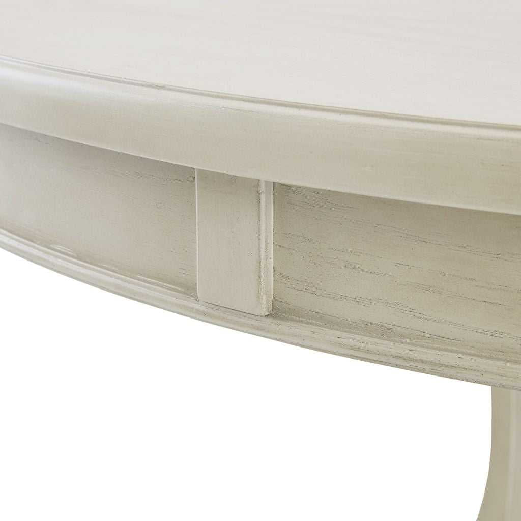 44" Round Dining Table, Solid Wood Finish Classic Design For Dining room, Antique Cream - luxuryhomedecoridea.com