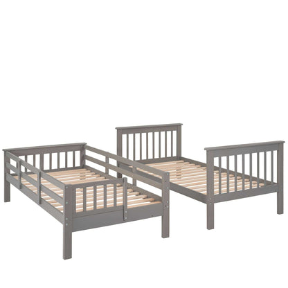 Stairway Twin-Over-Twin Bunk Bed with Storage and Guard Rail for Bedroom, Dorm - luxuryhomedecoridea.com