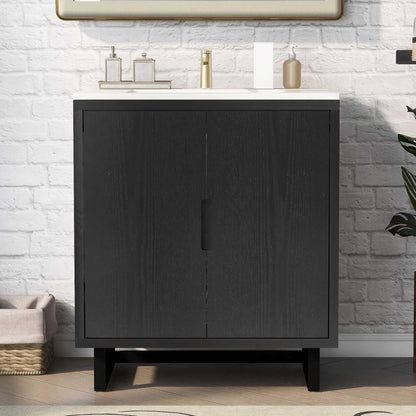 30" Bathroom vanity Set with Sink, Combo Cabinet, Bathroom Storage Cabinet, Solid Wood Frame - luxuryhomedecoridea.com