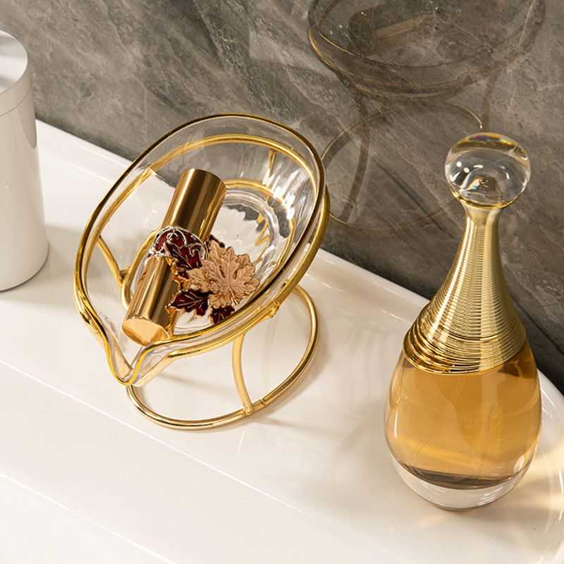 Luxury Soap Case Leaf Shape Iron Art Holder Bathroom Drain Soap Storage Dish Container Non-slip Draining Tray Bath Organizer - luxuryhomedecoridea.com