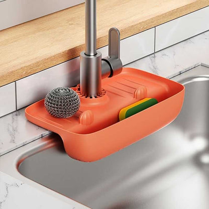 1pc Splash Guard For Sink Faucet; 10.63"x5.51"; Faucet Drain Rack; Super Absorbent Fast Drying Mat Sink Gadgets; Drip Catcher For Kitchen; Drain Storage Rack For Kitchen Rag And Sponge Brush - luxuryhomedecoridea.com