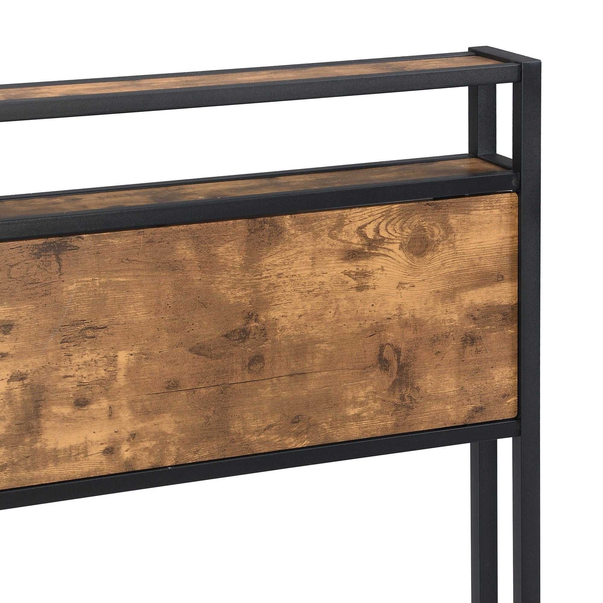 Queen Size Metal Platform Bed Frame with Wooden Headboard and Footboard with USB LINER, No Box Spring Needed, Large Under Bed Storage, Easy Assemble - luxuryhomedecoridea.com