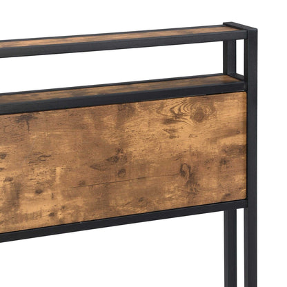Queen Size Metal Platform Bed Frame with Wooden Headboard and Footboard with USB LINER, No Box Spring Needed, Large Under Bed Storage, Easy Assemble - luxuryhomedecoridea.com