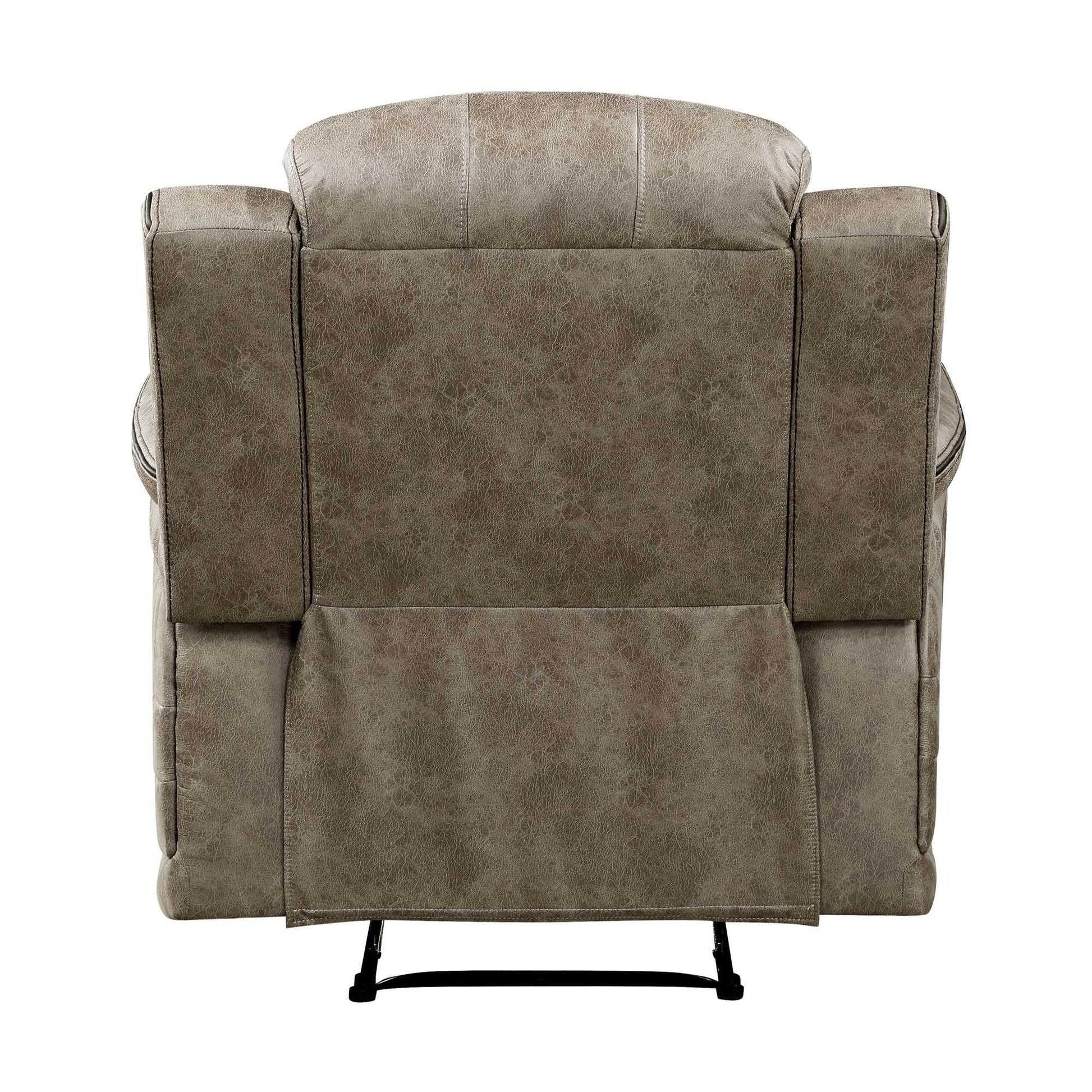 Classic Sandy Brown 1pc Reclining Chair Plush Comfort Pillow-Top Arms Vertical Tufting Solid Wood Luxury Living Room Furniture - luxuryhomedecoridea.com