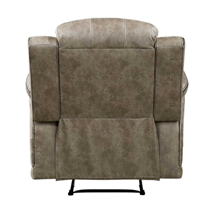 Classic Sandy Brown 1pc Reclining Chair Plush Comfort Pillow-Top Arms Vertical Tufting Solid Wood Luxury Living Room Furniture - luxuryhomedecoridea.com