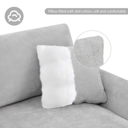 Modern Oversized Sectional Sofa,L-shaped Luxury Couch Set with 2 Free pillows,5-seat Chenille Indoor Furniture with Chaise for Living Room,Apartment,Office,2 Colors - luxuryhomedecoridea.com