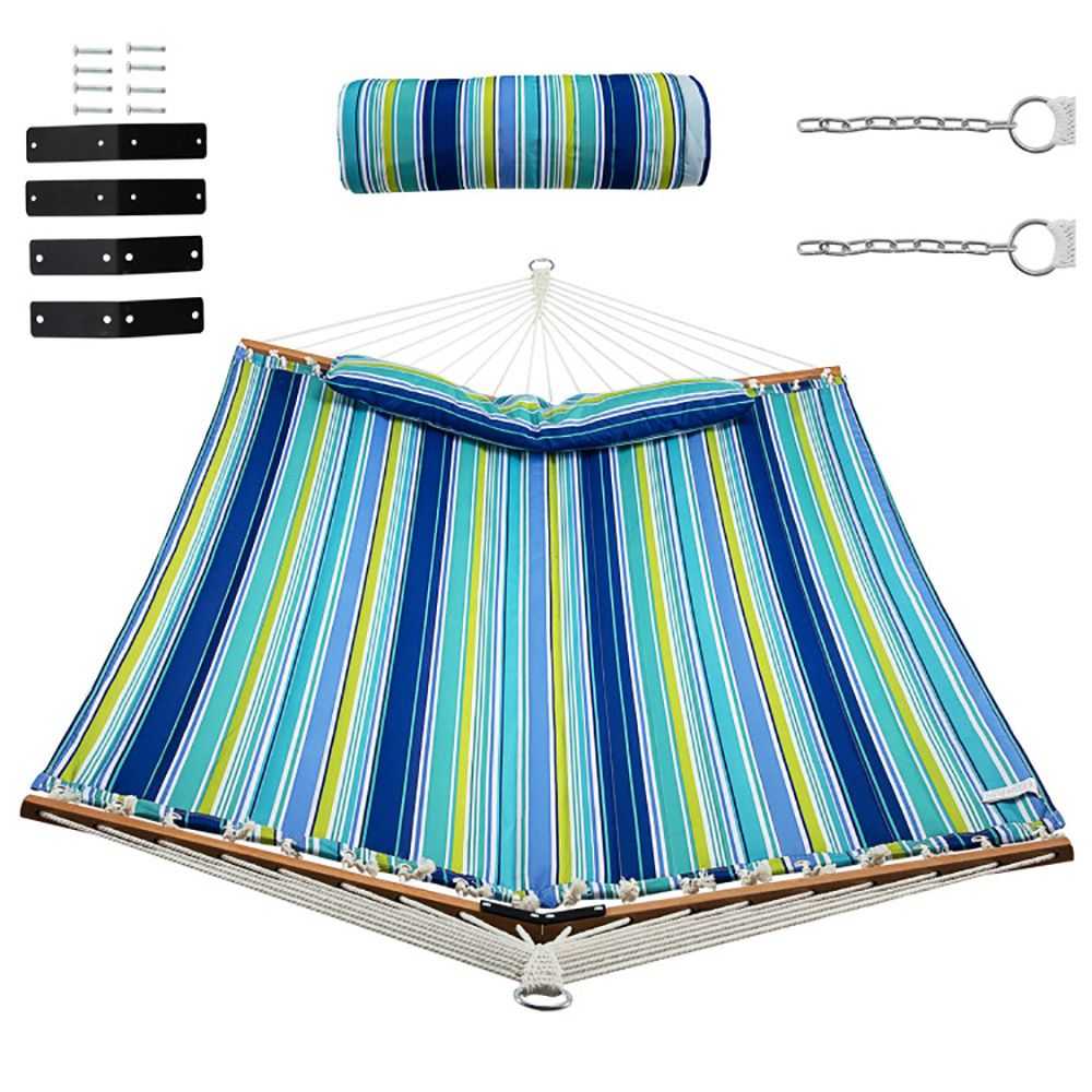 Patio Hammock Foldable Swing Chair Bed with Detachable Pillow - luxuryhomedecoridea.com