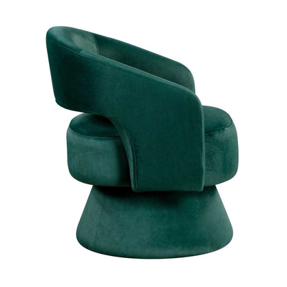 Modern Luxury Swivel Accent Chair 1pc Green Velvet Upholstery Solid Wood Stylish Home Furniture - luxuryhomedecoridea.com