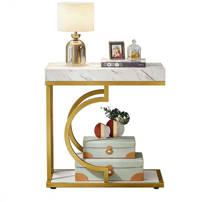 Narrow C-table, modern coffee table, bedside table with metal frame - luxuryhomedecoridea.com