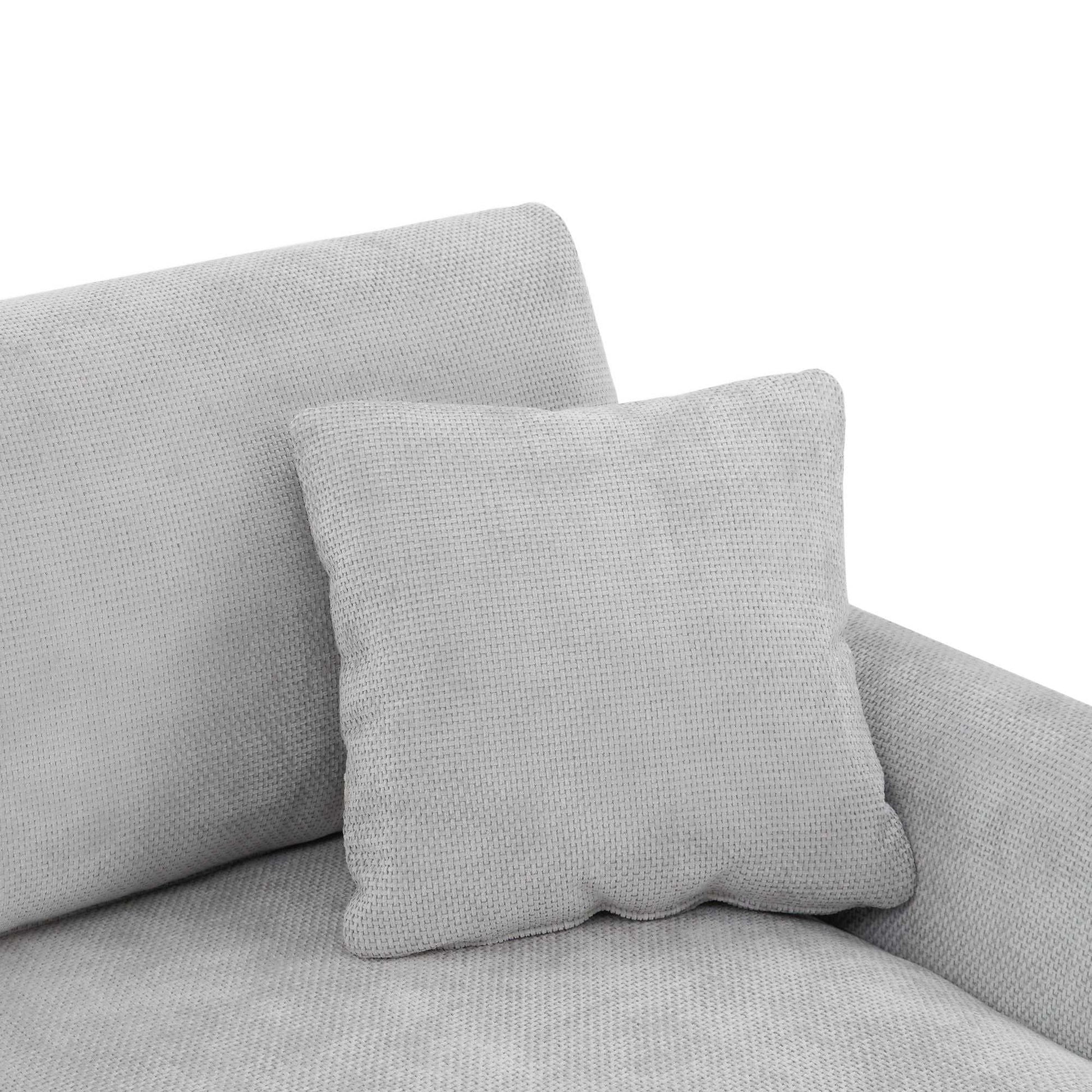 Modern Oversized Sectional Sofa,L-shaped Luxury Couch Set with 2 Free pillows,5-seat Chenille Indoor Furniture with Chaise for Living Room,Apartment,Office,2 Colors - luxuryhomedecoridea.com