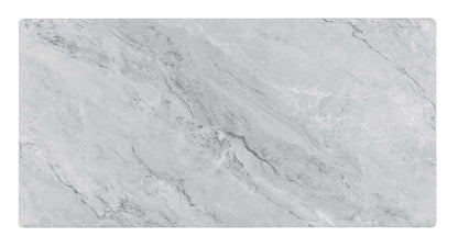 Landon 47" Coffee Table with Glass Gray Marble Texture Top and Bent Wood Design - luxuryhomedecoridea.com