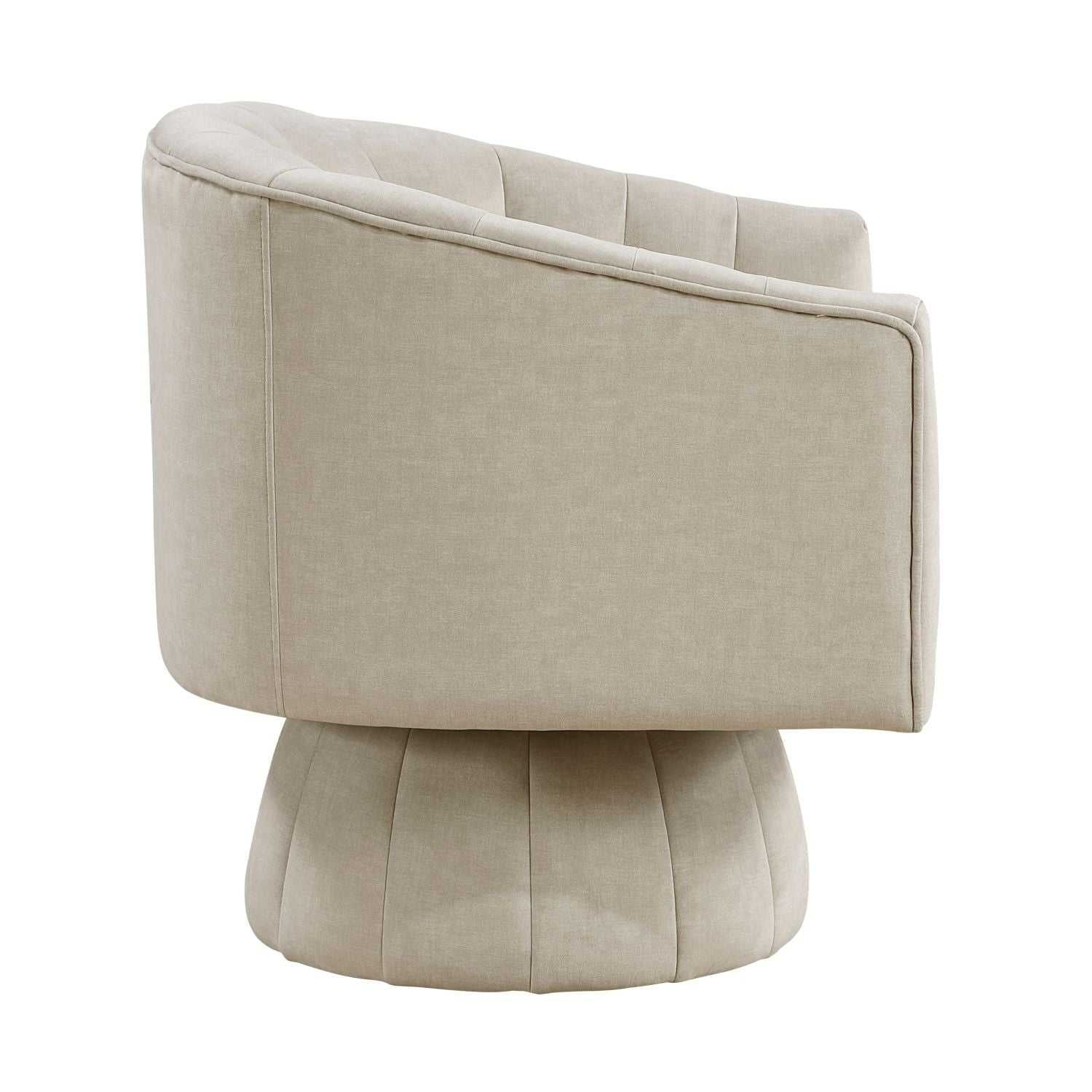 Taupe Velvet Accent Chair Modern Luxury Living Room Furniture, 1pc Swivel Chair Comfortable Barrel Back - luxuryhomedecoridea.com