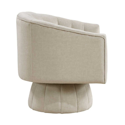 Taupe Velvet Accent Chair Modern Luxury Living Room Furniture, 1pc Swivel Chair Comfortable Barrel Back - luxuryhomedecoridea.com