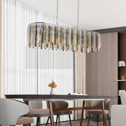 Oval Crystal ceiling chandelier Luxury Home Decor Light Fixture (No Bulbs) - luxuryhomedecoridea.com