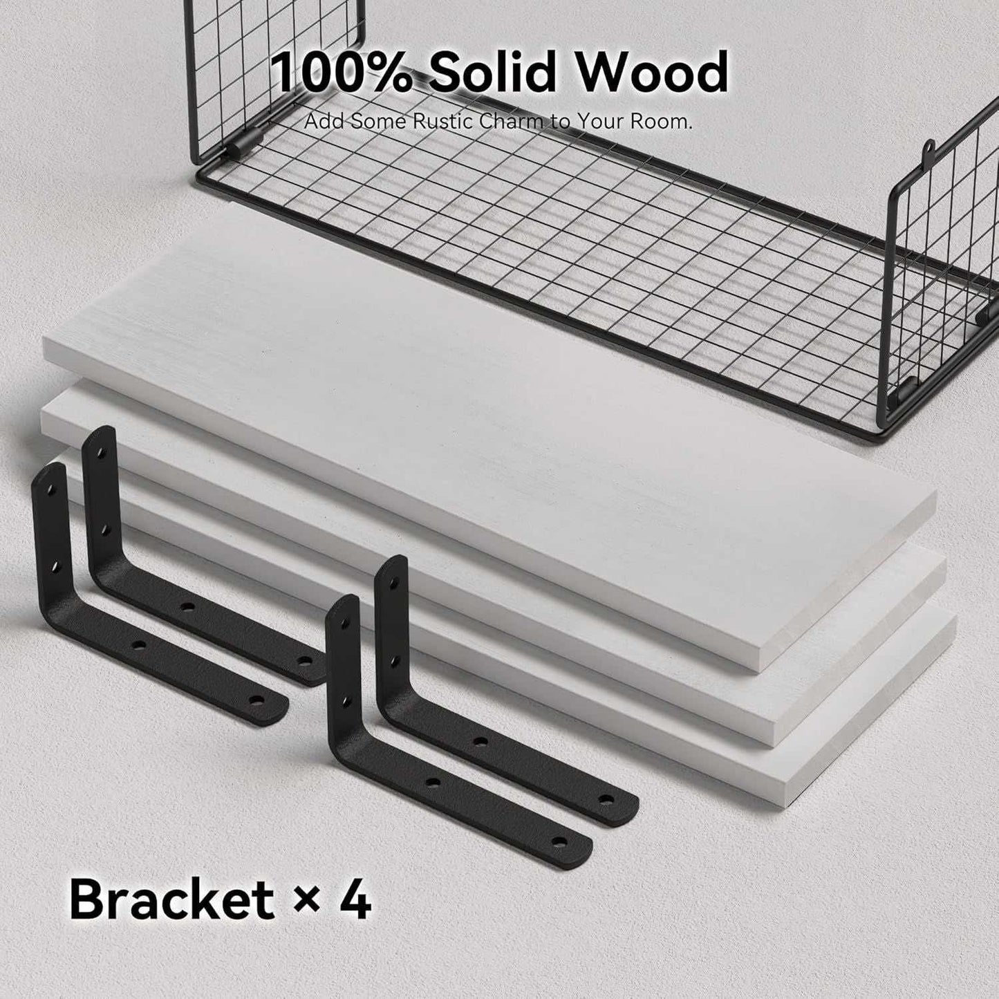 Bathroom Shelf Over Toilet, Floating Bathroom Shelf Wall Mounted with Wire Basket, Floating Shelf for Wall Décor - luxuryhomedecoridea.com