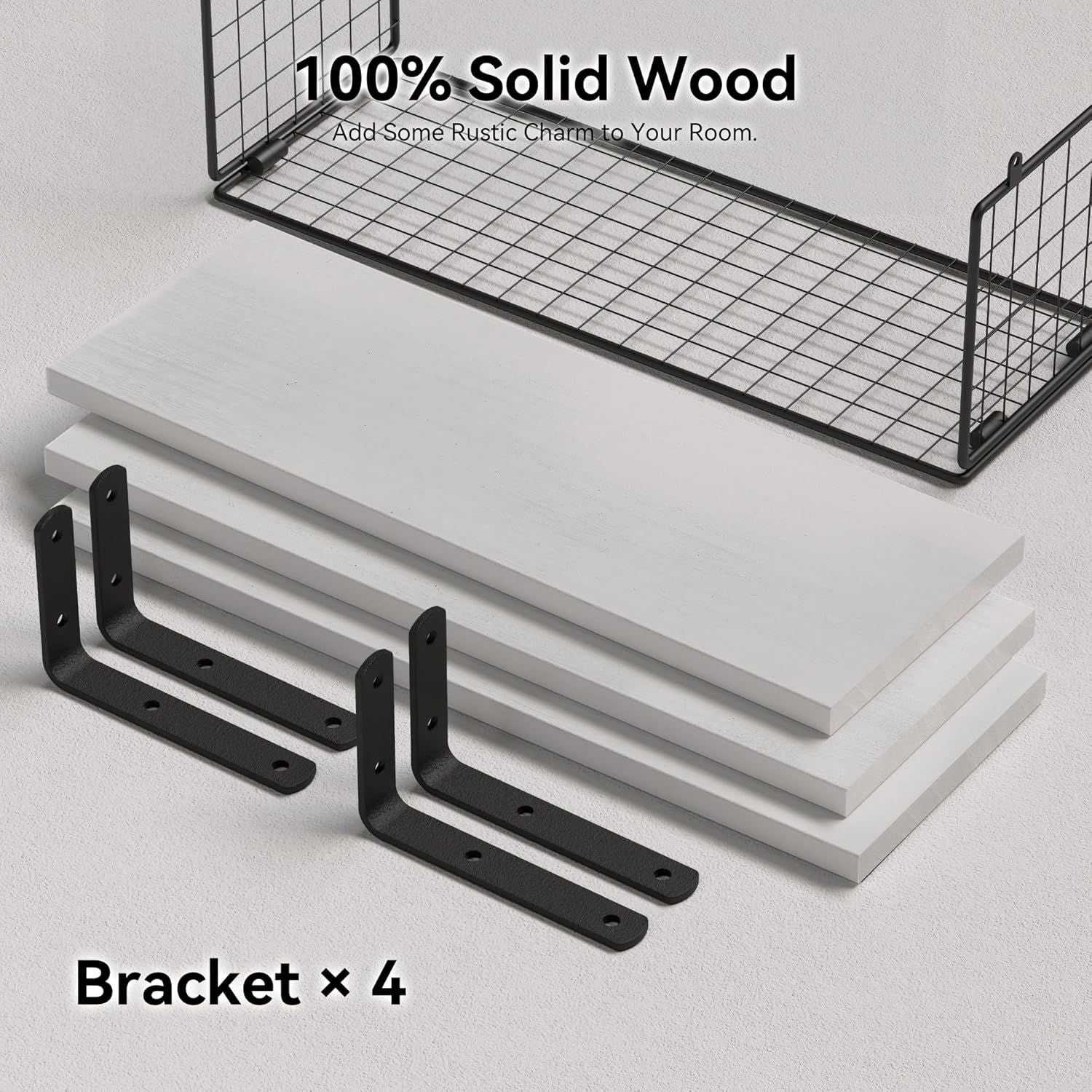 Bathroom Shelf Over Toilet, Floating Bathroom Shelf Wall Mounted with Wire Basket, Floating Shelf for Wall Décor - luxuryhomedecoridea.com