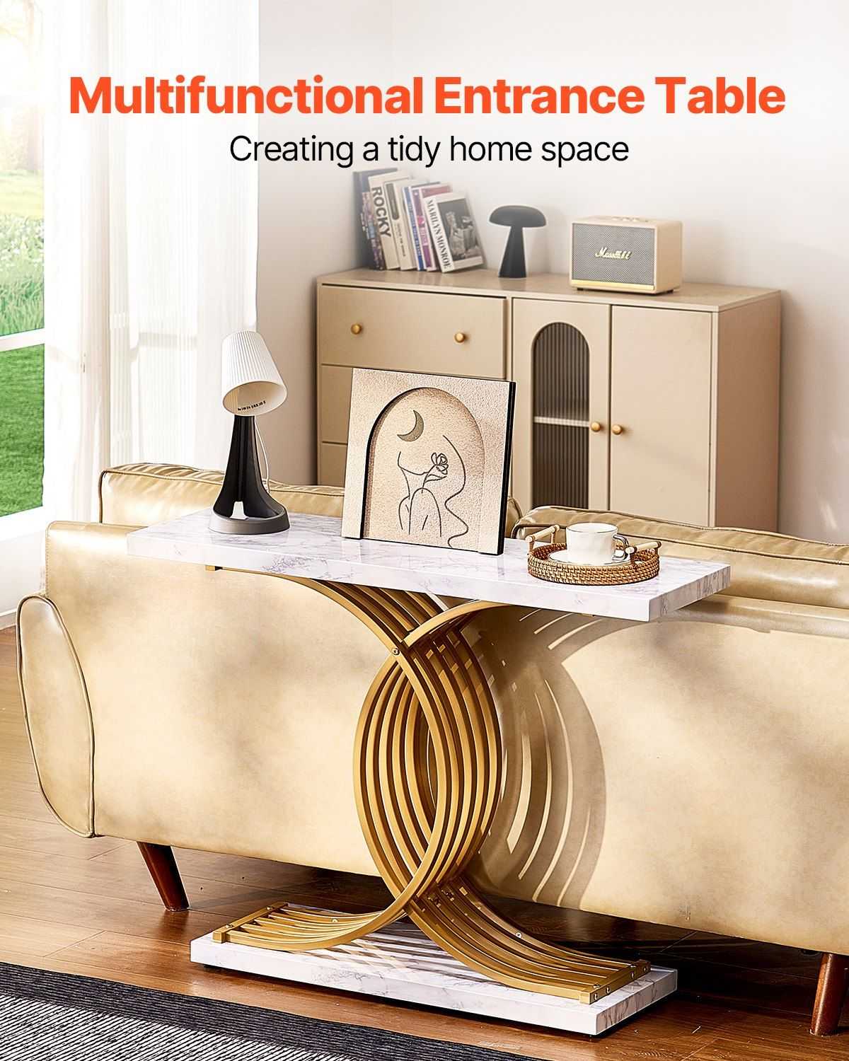 Narrow Console Sofa Table, 39.4 inches Behind Couch Table, 1-Tier Long Entryway Table and Skinny Hallway Table, Narrow Sofa Table with Metal Frame, for Entryway, Hallway, Living Room & Bedroom - luxuryhomedecoridea.com