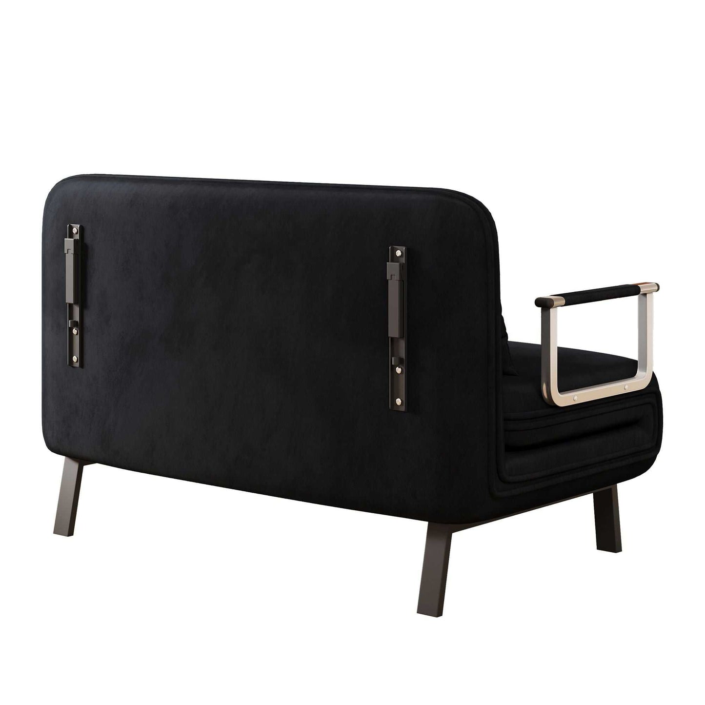 39″ Convertible Chair Bed, Tri-Fold Sofa Bed with Adjustable Backrest & Pillow, Leisure Chaise Lounge Couch with Sturdy Steel Frame for Home & Office, Comfortable Sleeper Chair black - luxuryhomedecoridea.com
