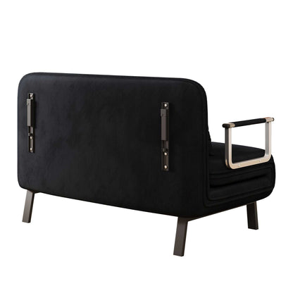 39″ Convertible Chair Bed, Tri-Fold Sofa Bed with Adjustable Backrest & Pillow, Leisure Chaise Lounge Couch with Sturdy Steel Frame for Home & Office, Comfortable Sleeper Chair black - luxuryhomedecoridea.com