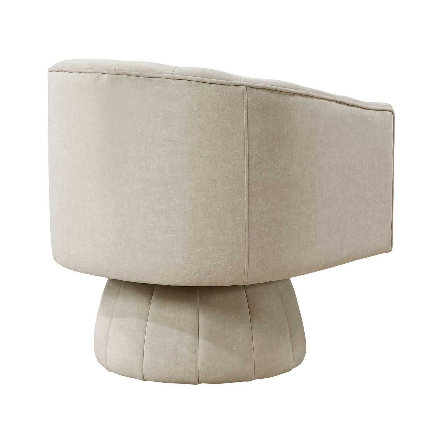 Taupe Velvet Accent Chair Modern Luxury Living Room Furniture, 1pc Swivel Chair Comfortable Barrel Back - luxuryhomedecoridea.com