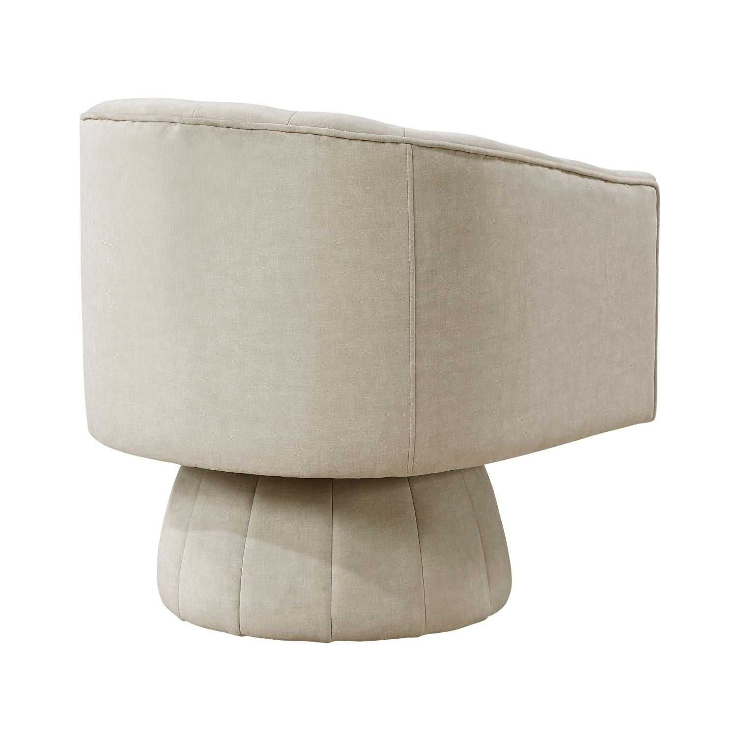 Taupe Velvet Accent Chair Modern Luxury Living Room Furniture, 1pc Swivel Chair Comfortable Barrel Back - luxuryhomedecoridea.com