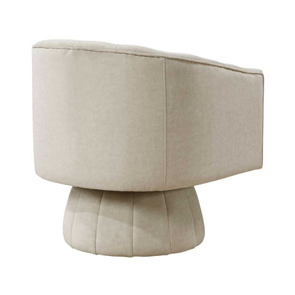 Taupe Velvet Accent Chair Modern Luxury Living Room Furniture, 1pc Swivel Chair Comfortable Barrel Back - luxuryhomedecoridea.com