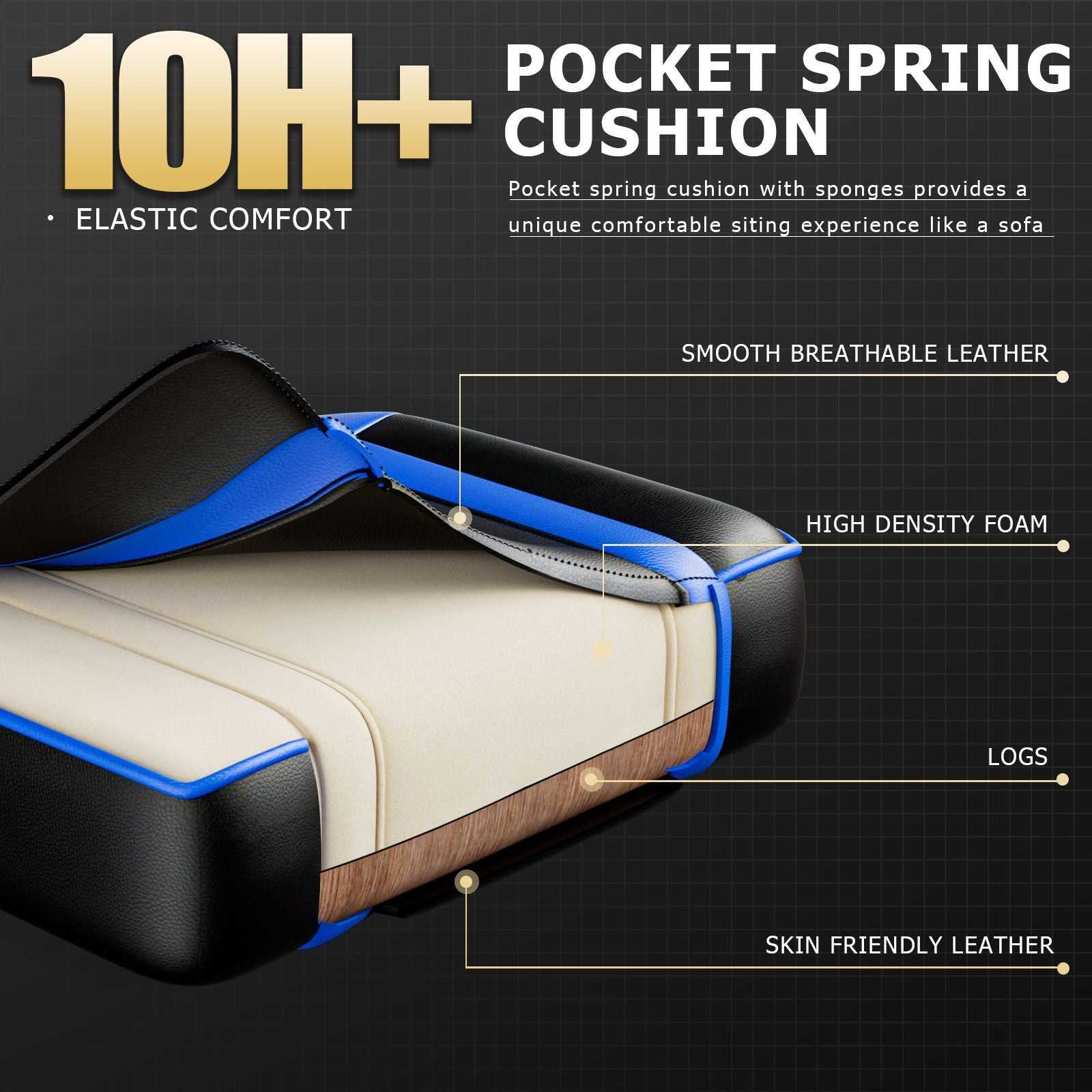 Video Game Chairs for Adults, PU Leather Gaming Chair with Footrest, 360°Swivel Adjustable Lumbar Pillow Gamer Chair, Comfortable Computer Chair for Heavy People - luxuryhomedecoridea.com