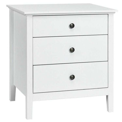 Nightstand Beside End Side Table Organizer with 3 Drawers - luxuryhomedecoridea.com