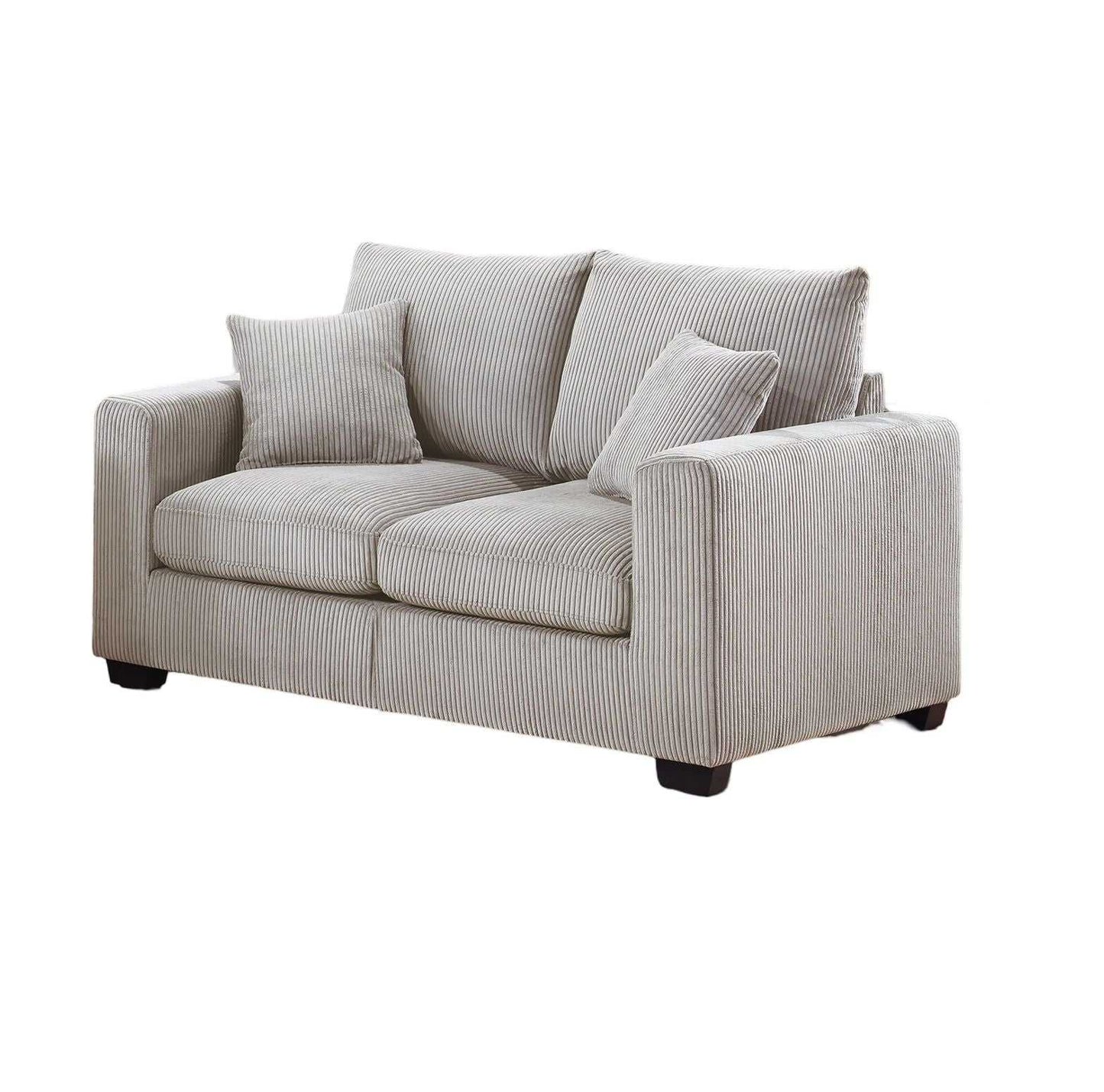 ClassSofa And Loveseat w Pillows Square Arms Plush Couch - luxuryhomedecoridea.com