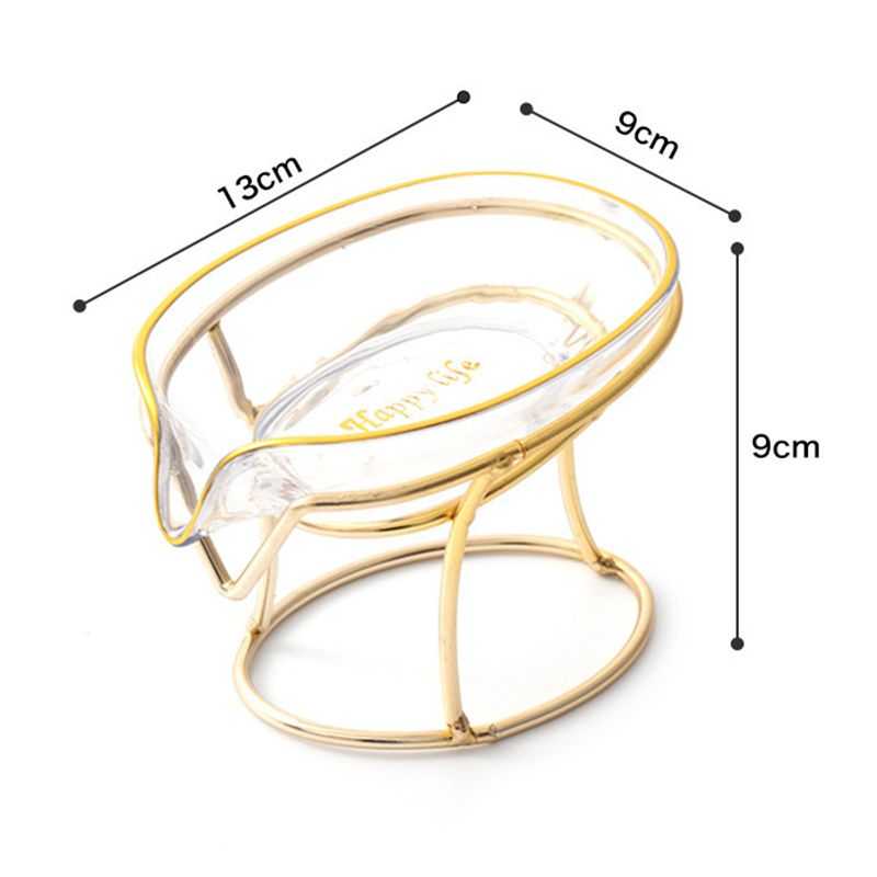 Luxury Soap Case Leaf Shape Iron Art Holder Bathroom Drain Soap Storage Dish Container Non-slip Draining Tray Bath Organizer - luxuryhomedecoridea.com