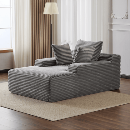 Double Chaise Lounge Chair Indoor,Oversized Upholstered Sleeper Cloud Couch,Deep Seat Luxury Sofa Bed,Sectional Sofa Chaise Love-seat,Corduroy Reading Chair for Living Room,No Assembly Required - luxuryhomedecoridea.com