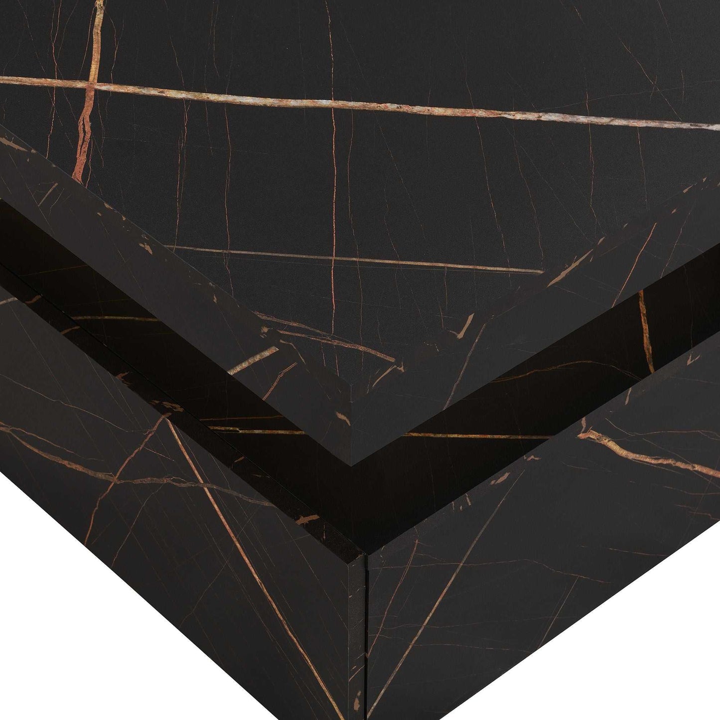 Modern Black Square Storage Coffee Table With 4 Drawers - luxuryhomedecoridea.com