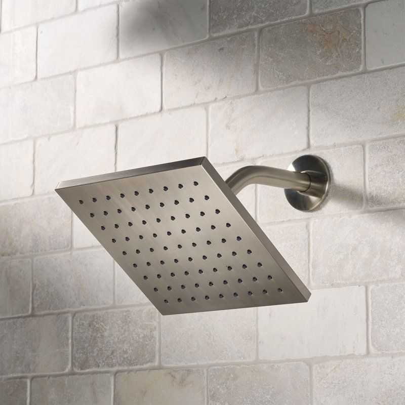 1-Setting 8 in. Square Rain Showerhead in Brushed Nickel - luxuryhomedecoridea.com