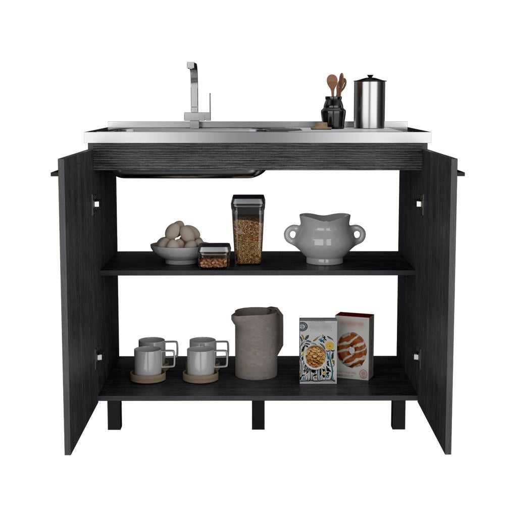 Utility Sink Cabinet Burwood, Kitchen, Smokey Oak - luxuryhomedecoridea.com
