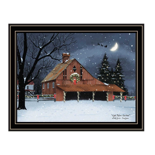 Trendy Decor 4U Night Before Christmas Black Framed Wall Art for Living Room, Bedroom Wall Art Print for Home Decor by Billy Jacobs - luxuryhomedecoridea.com