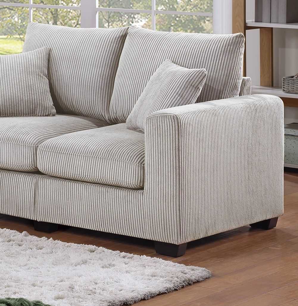 ClassSofa And Loveseat w Pillows Square Arms Plush Couch - luxuryhomedecoridea.com
