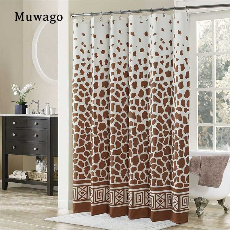 Muwago Shower Curtain With Giraffe Pattern Blackout Waterproof And Mildew Resistant Bathing Cover Aesthetic Bathroom Accessories - luxuryhomedecoridea.com